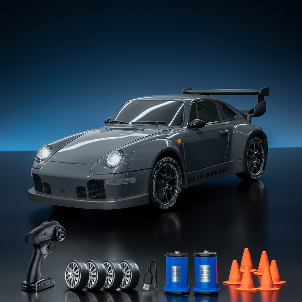 Drifter - Driftujące Autko Z Pakietem Opon Oraz Słupków